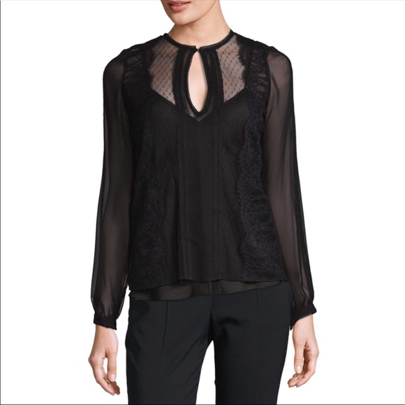Haute Hippie black Lace Silk blouse - Picture 3 of 6